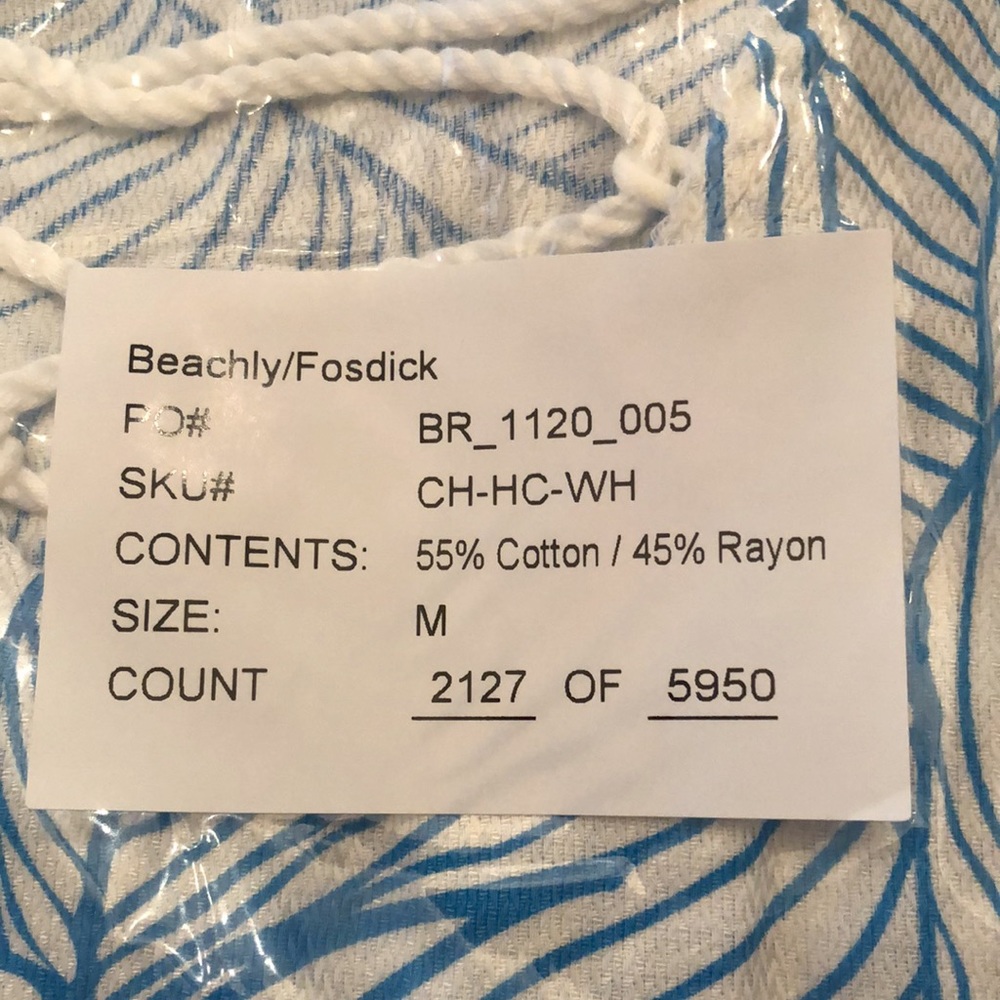Charlie Holiday The Coco Cover Up Hooded Tropical Banana Leaf Blue Medium - Picture 8 of 14